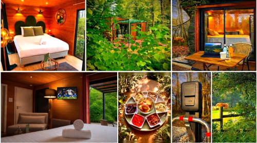 Les Lodges de Vaugrigneuse treehouse accommodations and amenities in Vaugrigneuse, France