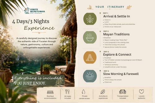 Experiencia maya de 4 días en Yucatán: itinerario en Valladolid con acceso a cenote, tradiciones mayas e incluido