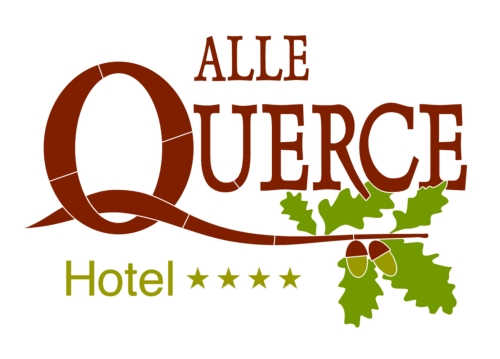 Logo dell'Hotel Alle Querce con foglie di quercia, hotel 4 stelle a Castelbuono, Italia