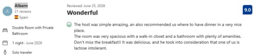 Knockaderry House guest review from Spain praising spacious room, amenities, and host hospitality in Ennis
