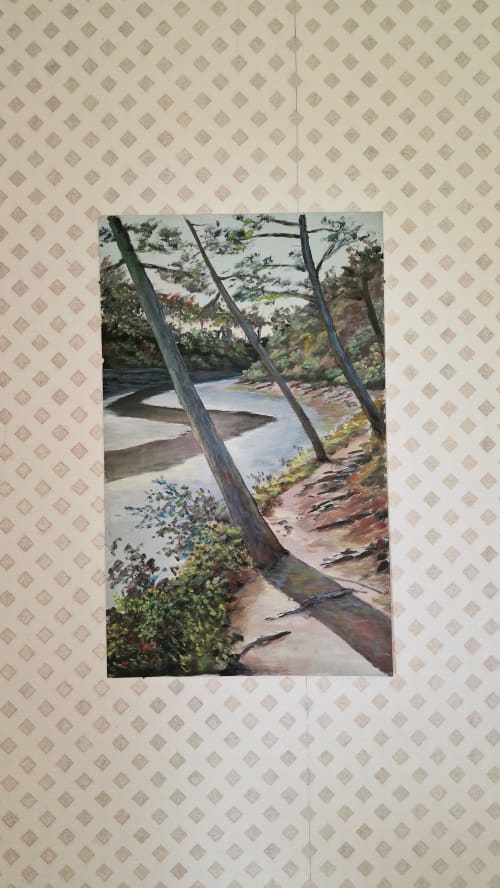 Vue sur la rivière à l'Hôtel Rose à Beauvoir, encadrée par les arbres et les eaux calmes avec des berges sableuses