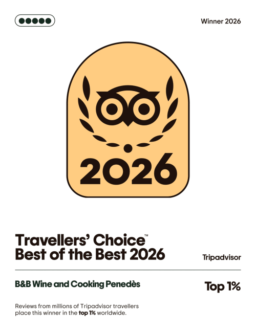 Travellers' Choice Best of the Best 2026 award badge for B&B Wine and Cooking Penedès, Barcelona