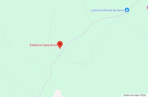 Mapa mostrando a localização da Estância Casa Nova em Itanhandu, Minas Gerais, Brasil com pontos de referência próximos