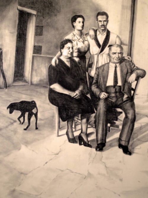 Famiglia con cane negli eleganti interni dell'Hotel Candalù, Valderice