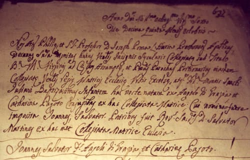 Documento storico manoscritto con scrittura corsiva dall'Hotel Candalù, Valderice