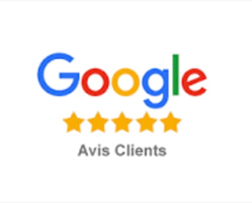 Google 5-star customer reviews badge for Les Gites De Flaubert hotel in Le Heron, France