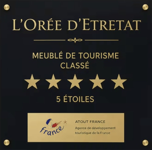 L'Orée d'Étretat五星级酒店认证铜牌，诺曼底