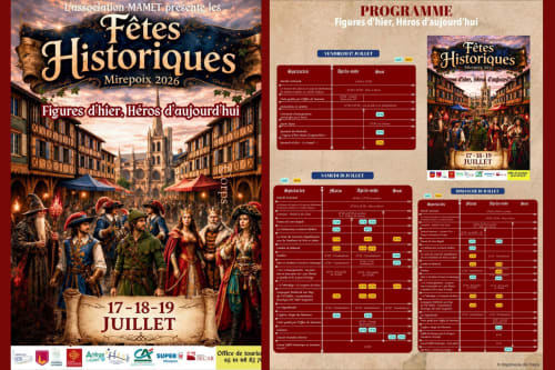 Programme des Fêtes Historiques de Mirepoix 2026, 17-19 juillet, près de Cazals-des-Baylès