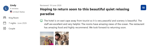 Lindy's review of Vidasoul B&B in La Vinorama, Mexico - peaceful ocean views and excellent service