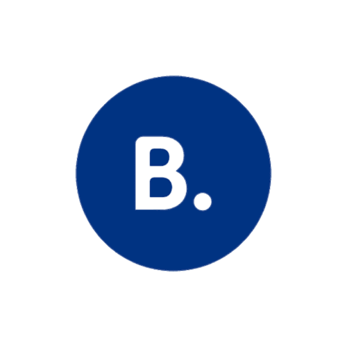 Logo del gerente de la propiedad del hotel Aloha Calpe con círculo azul e inicial B blanca, Calpe España