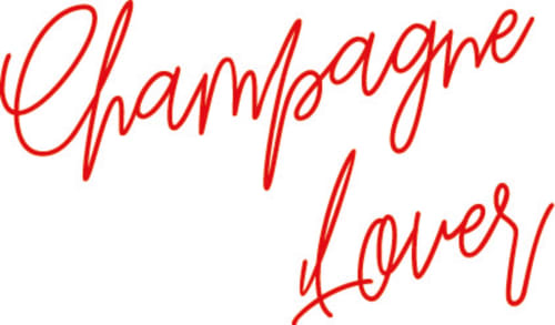 Red neon 'Champagne Lover' sign at Oldis - La Clé des Sacres boutique hotel in Reims