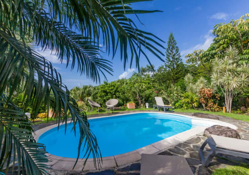 Magnifique jardin tropical avec piscine
