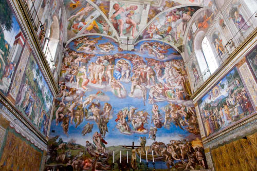 Affreschi del soffitto della Cappella Sistina alle Roma Imperial Suites, Città del Vaticano - capolavoro dell'arte rinascimentale