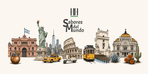 Restaurante Sabores del Mundo en Zafra, Badajoz con monumentos icónicos e imágenes culturales