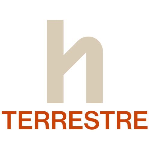 Logo Terrestre Roma - design geometrico beige per l'alloggio BnB a Roma