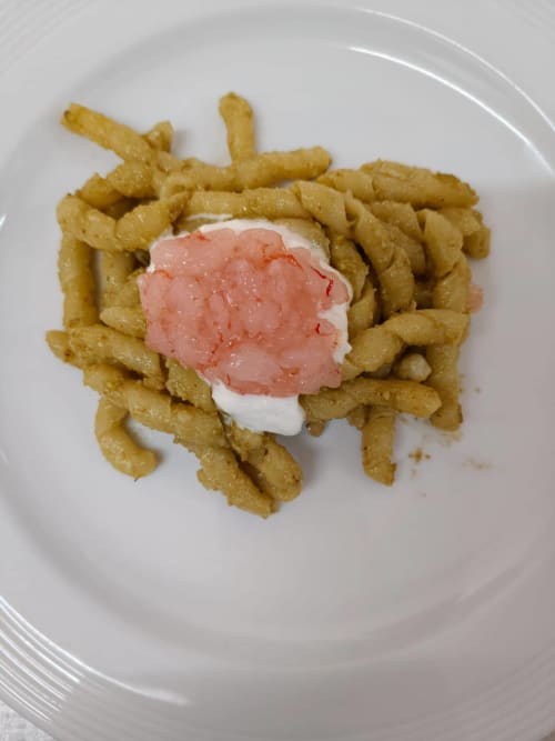 Crispy waffle fries with shrimp and mayo at Hotel Ristorante alle Querce, Castelbuono