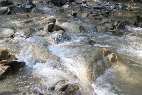 Rocky stream with flowing water near Hotel Ristorante alle Querce in Castelbuono, Sicily
