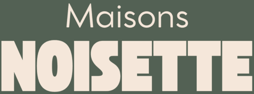 Logo du gîte Maisons Noisette en crème et vert, Saint-Pierre-des-Ormes