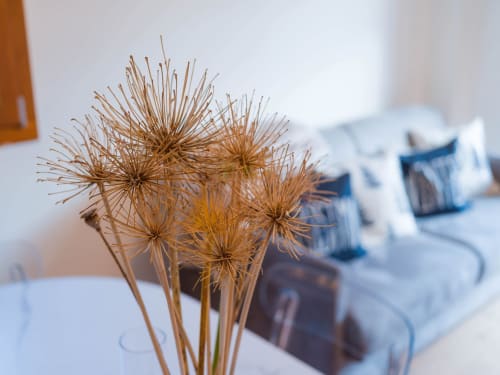 Fleurs séchées décoratives dans l'appartement de montagne aux Tanières de Montgenèvre