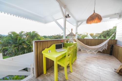 Terrasse privée 21m² hamac bureau Suite Barbuda Hôtel Maison Clémentine Fort-de-France
