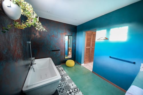 Baignoire îlot Suite Barbuda seule suite baignoire Hôtel Maison Clémentine Martinique