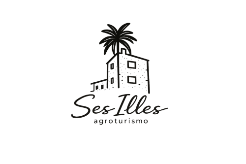 Logo Ses Illes Agroturismo: casa de piedra blanca con palmera y encanto rústico en Costitx, España