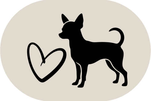 Silhouetta nera di un piccolo cane con un simbolo di cuore, che rappresenta gli alloggi pet-friendly dell'hotel Casa Azcona a Zizur