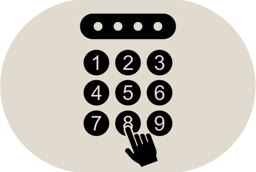 Tastiera con numeri 1-9 e pulsanti di accesso all'ingresso dell'hotel Casa Azcona a Zizur Mayor