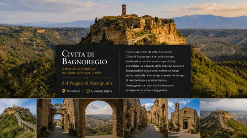 Civita di Bagnoregio, antico borgo medievale arroccato su una collina, vicino al B&B Il Poggio di Musignano, Canino Italia