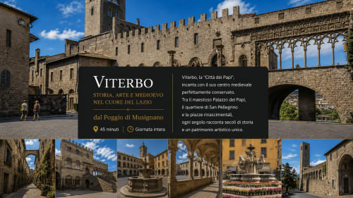 Tour della medievale Viterbo partendo da Il Poggio di Musignano B&B a Canino, Italia