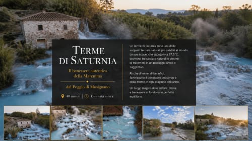 Le terme calde di Terme di Saturnia vicino a Il Poggio di Musignano in Toscana