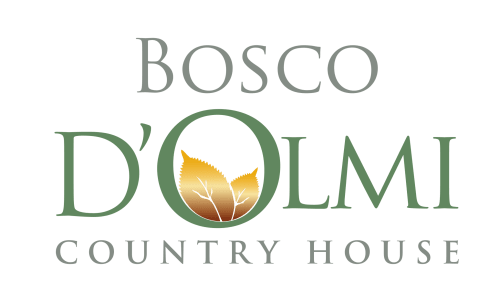 Logo Bosco d'Olmi Country House con foglie dorate, B&B Sant'Andrea del Garigliano