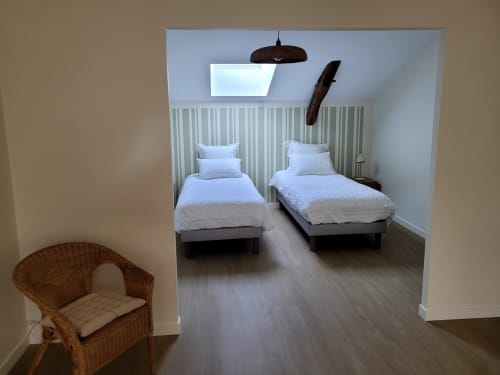 Chambre twin aux Chambres d'hôtes Le Clos de la Touche, Cheillé avec deux lits et équipements modernes