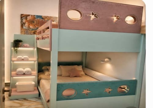 Letti a castello turchesi con design stelle marine nell'Appartamento Gold presso Affittacamere Rozzano, Sharm el-Sheikh