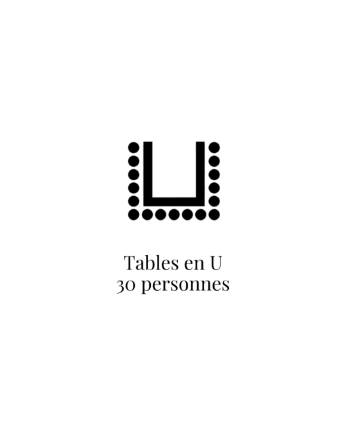 Table en U pouvant accueillir 30 convives au Domaine de Lann Kerhuerh B&B à La Chapelle-Neuve