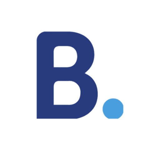 Logotipo da letra B azul com ponto azul claro para a Casa de Hóspedes Villa Amore em Portugal