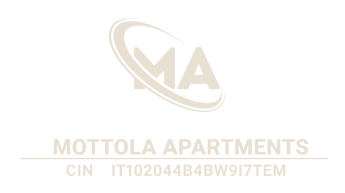 Logo Mottola Apartments con anello orbitale, branding hotel Tropea