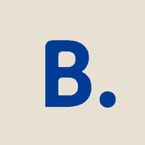 Logo con lettera B blu per l'hotel Mottola Apartments a Tropea, Italia