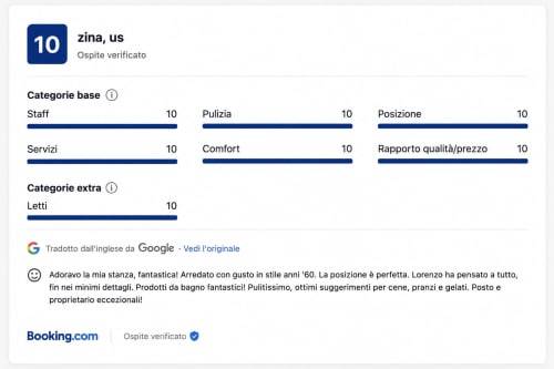 Recensioni Google della Guest House B&B Pellicano con valutazione perfetta 10/10 per personale, servizi, pulizia, comfort, posizione e qualità