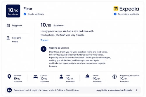 B&B Pellicano Guest House valutazione Expedia: 10/10 eccellente con elogi dello staff a Reggio Calabria