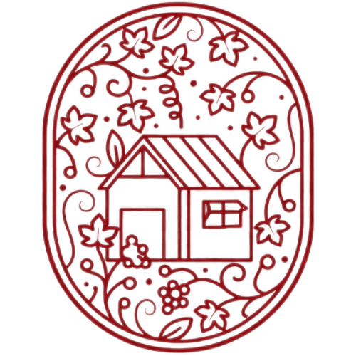Illustration charmante d'une maison de campagne encadrée de vignes, La Maison sous les Vignes, gîte français