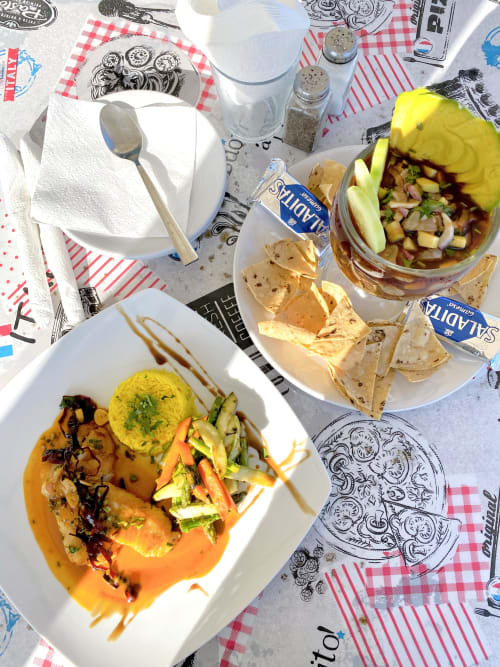 Colorful Mexican cuisine plated at Vidasoul B&B in La Vinorama with fresh vegetables and traditional dishes.
