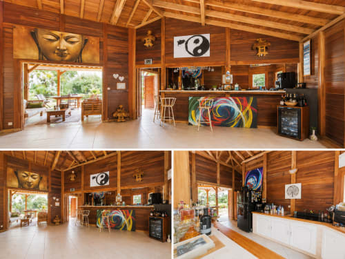RIVIERA Gîte avec intérieur en bois, art mural coloré, décoration Bouddha et vue tropicale à Rivière Salée, Martinique