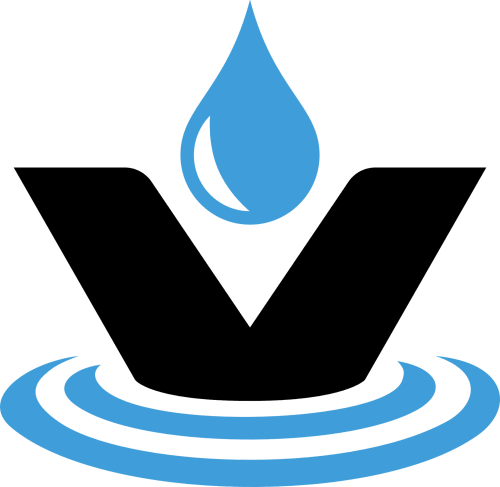 Logo Valdander Hotel con goccia d'acqua e onde, ospitalità Antermoia Italia