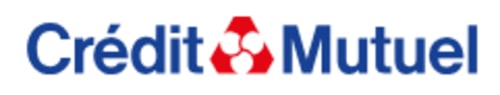 Logo Crédit Mutuel bleu et rouge, partenaire gestionnaire de la Maison Agami hôtel à Rosières aux Salines