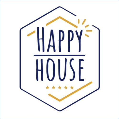 Logo Happy House avec notation cinq étoiles de l'hôtel-spa Eucalyptus Ethnic à Essaouira