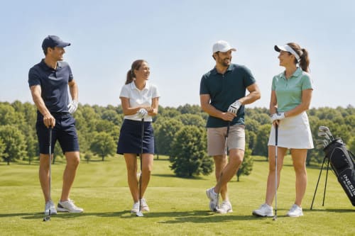 Four golfers enjoy a round at STAYnGOLF, a golf-focused B&B in Cagnes sur Mer, France