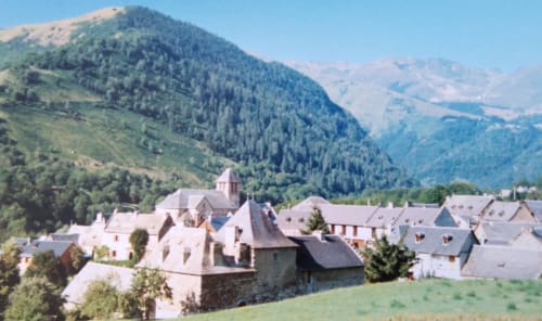 Les Nids Pyrénéens, cottages nichés dans la vallée de Castillon-de-Larboust, entourés des Pyrénées boisées.