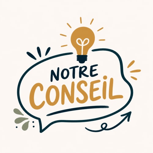 Le Clos Androne Sisteron logo with lightbulb and speech bubble saying 'Notre Conseil'
