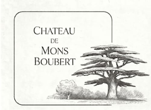 Logo du Château de Mons Boubert avec illustration d'arbre majestueux, gîte français Mons-Boubert